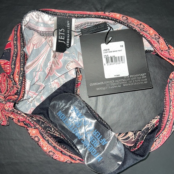 JETS by Jessika Allen Loop Side Band Coral Bliss Bikini Bottoms US Sz 6 - NWT! - Picture 9 of 11